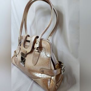 Vittorio Gold Alligator Snake Skin Purse Handbag